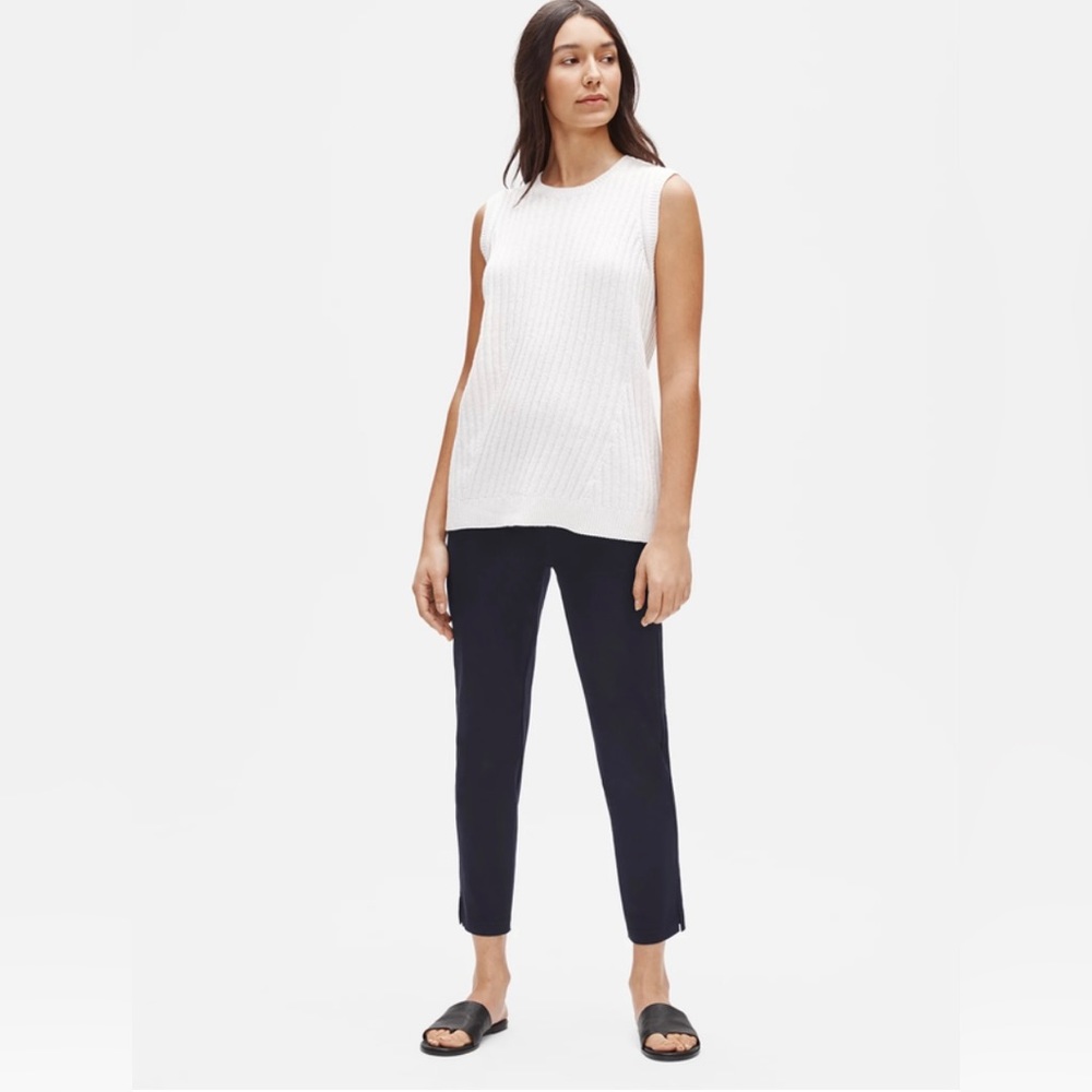 Eileen Fisher NWT Ink Cotton Stretch Twill Ankle Pants